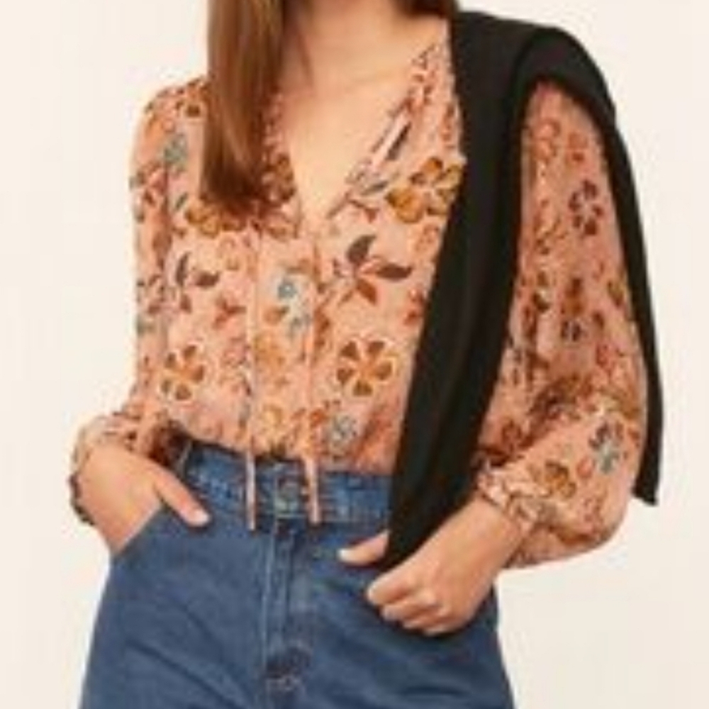 Joie Peach Floral Blouse
